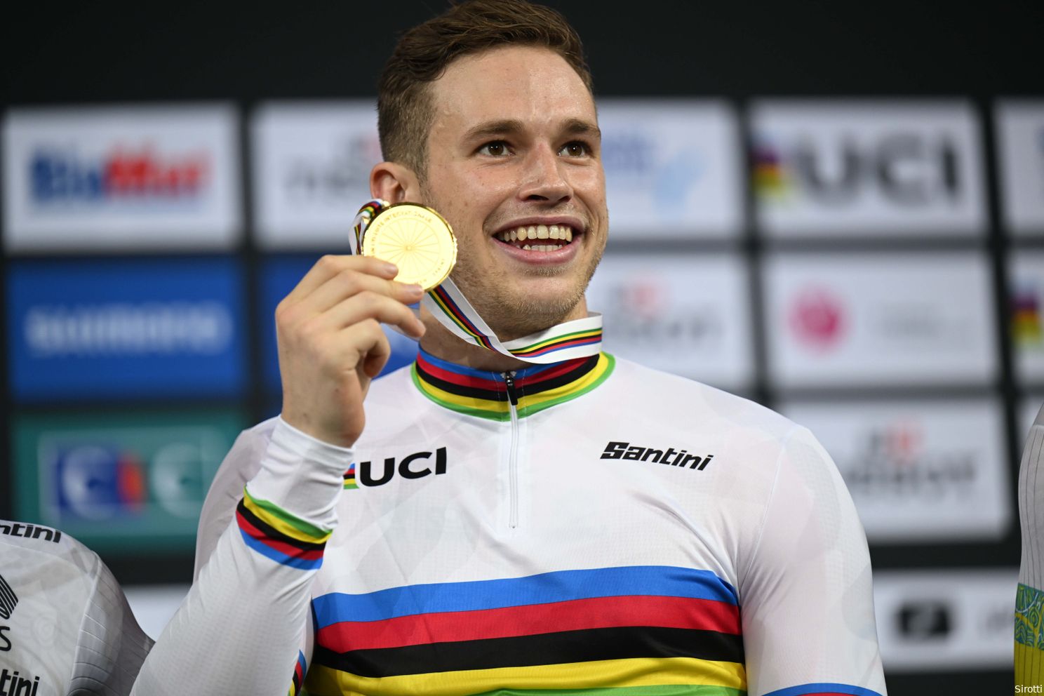 Lavreysen met één van zijn vele gouden plakken.