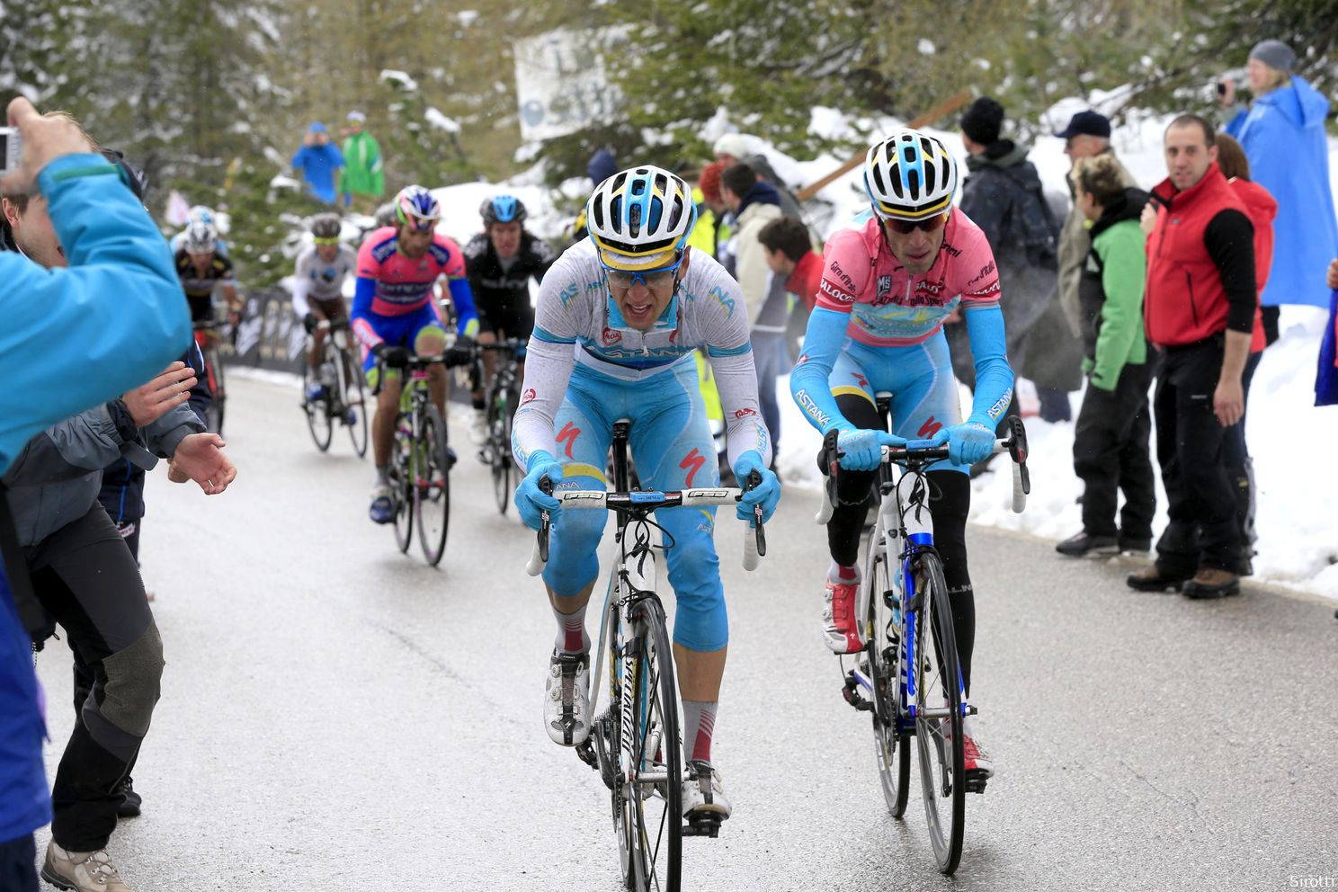 Kangert en Nibali in de Giro van 2013.