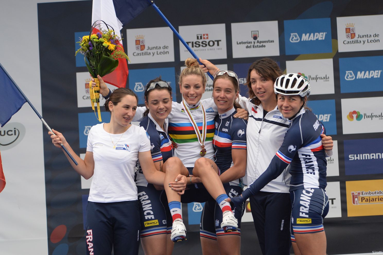 Ferrand-Prévot werd in 2014 wereldkampioen op de weg in het Spaanse Ponferrada.