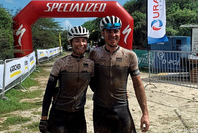 Jakobsen wint duo mountainbikewedstrijd op Curacao met kersverse vrouw Delore