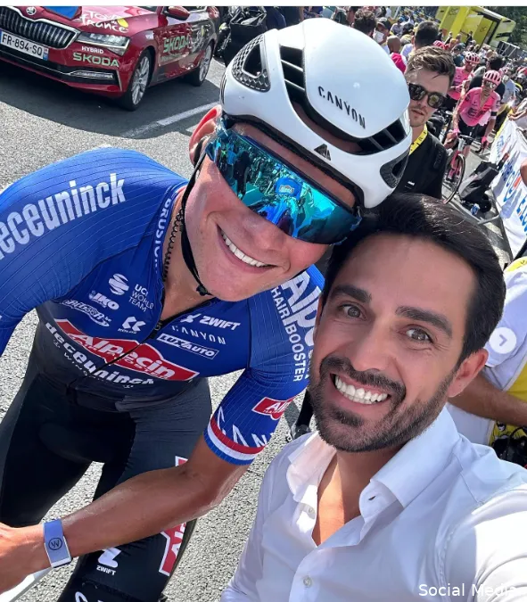 📸 Legend meets legend: Contador en Van der Poel samen op de foto in Tour de France
