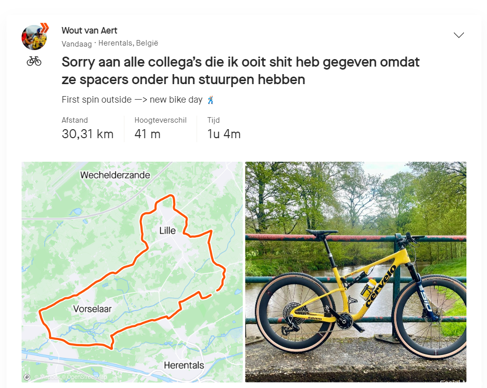 Na buiten fietsen ook squatten: Wout van Aert lijkt mooie stappen te maken met zijn herstel