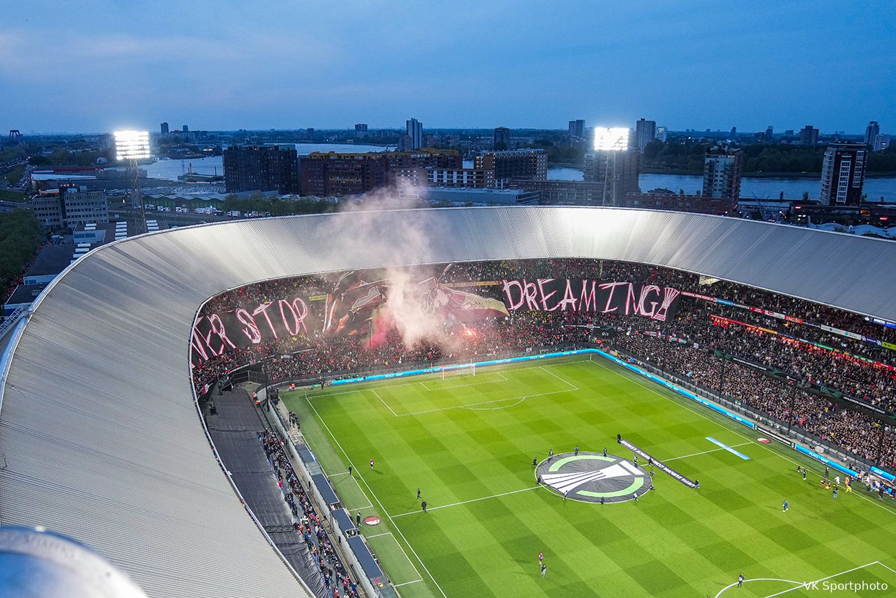 Sfeeractie Feyenoord tegen Olympique Marseille maakt indruk