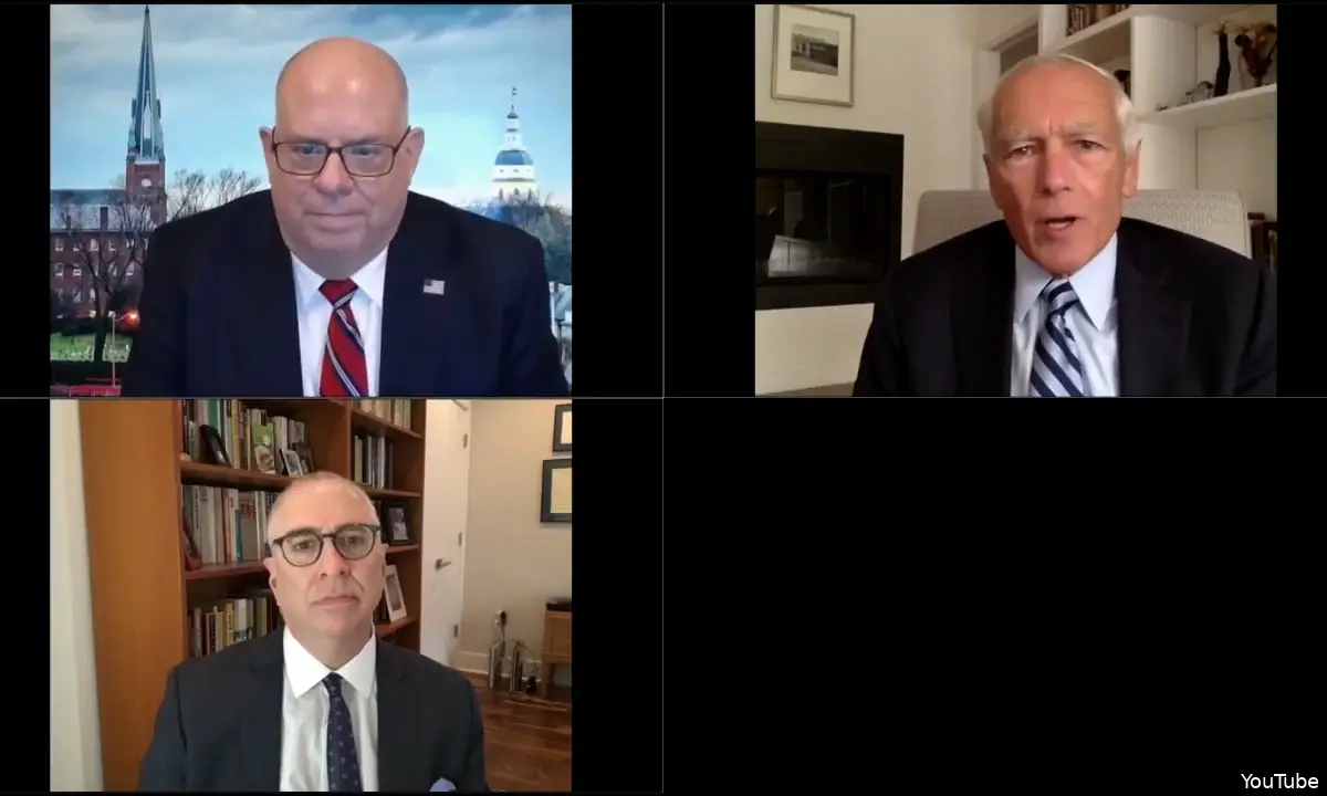 Maryland Gov. Larry Hogan and retired Gen. Wesley Clark