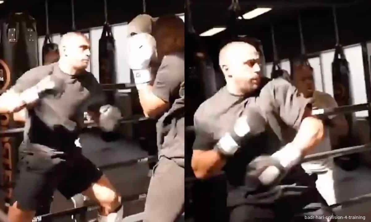 Badr Hari deelt keiharde stoten uit tijdens training