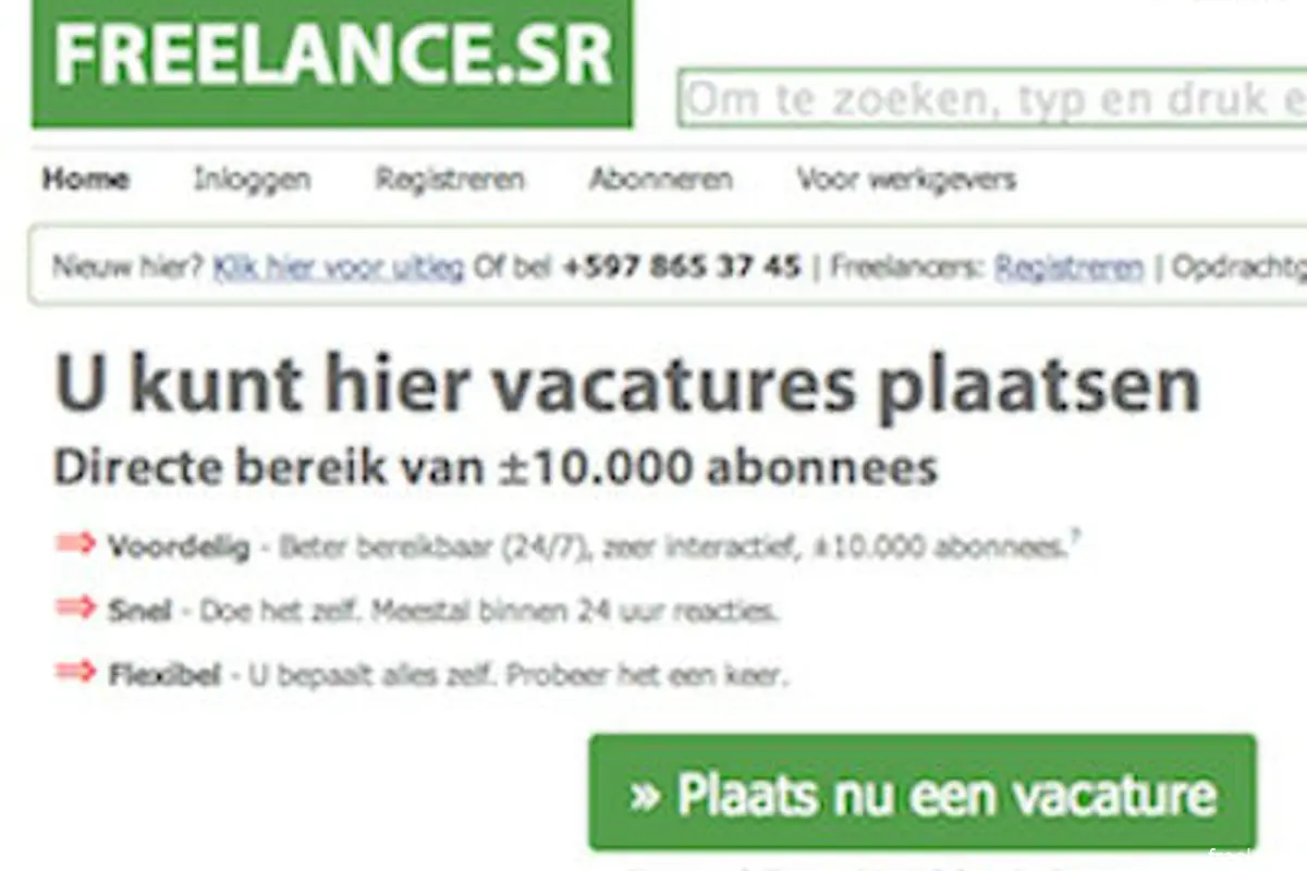 Freelance.sr brengt vraag & aanbod bij elkaar