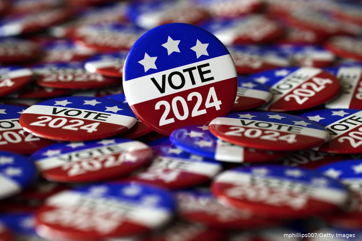 Collection of "Vote 2024" pins