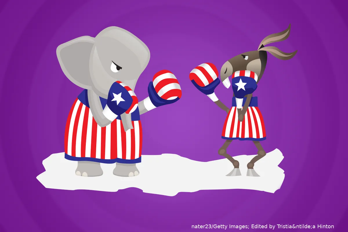 Boxing elephant and donkey