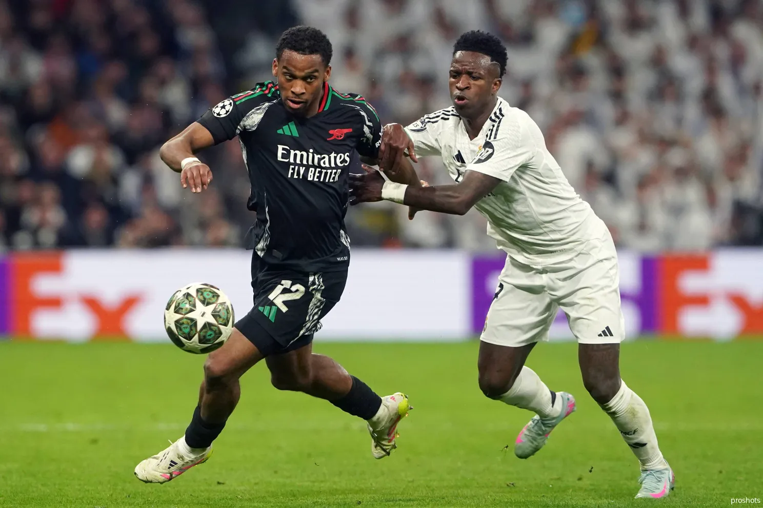 jurrien timber vinicius jr arsenal real madrid champions league