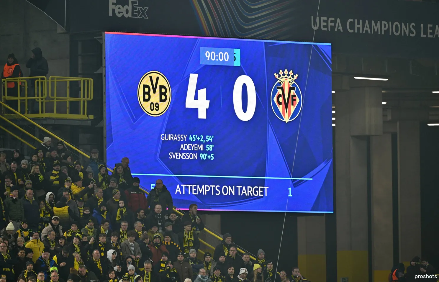 Ajax Showtime Borussia Dortmund Villarreal Champions League