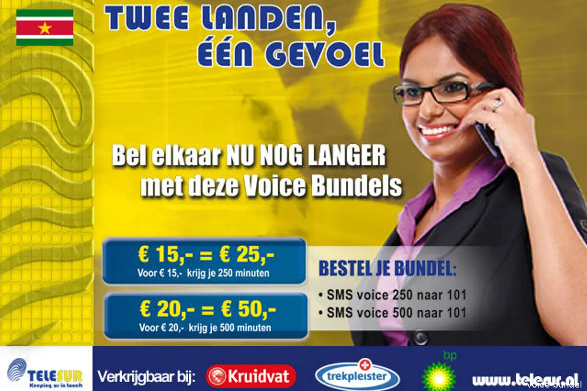 Nog voordeliger naar Suriname bellen met Telesur Voice Bundels