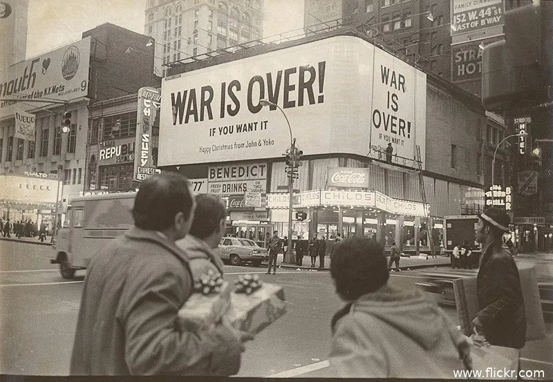War is Over billboard from John Lennon and Yoko Ono