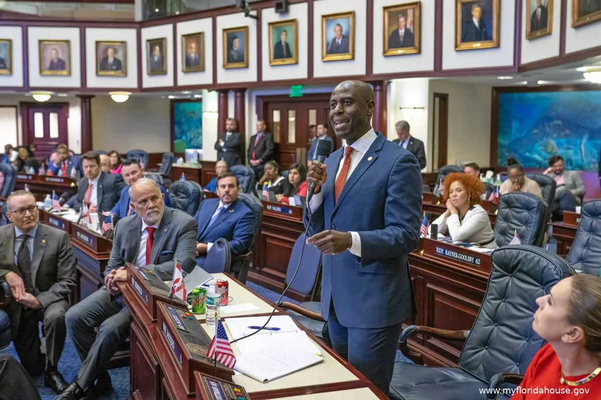 Rep. Berny Jacques speaking the in the state House chamber.