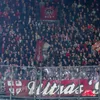 Foto: Supporters FC Twente bedanken Fortuna met veelzeggend spandoek