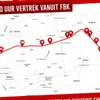 Op deze dertien locaties zwaaien Twente-supporters de spelersbus uit richting Eindhoven