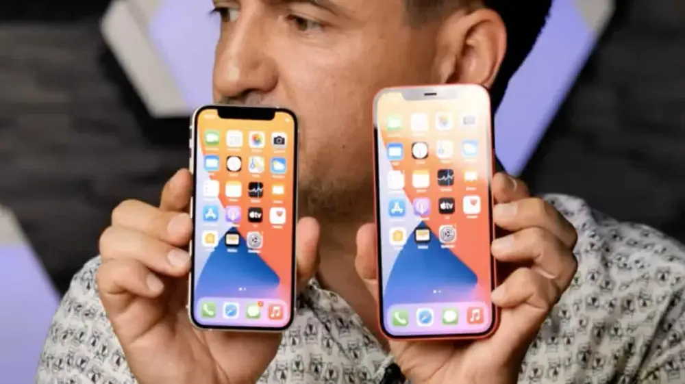 The small iPhone 12 Mini is shown live for the first time