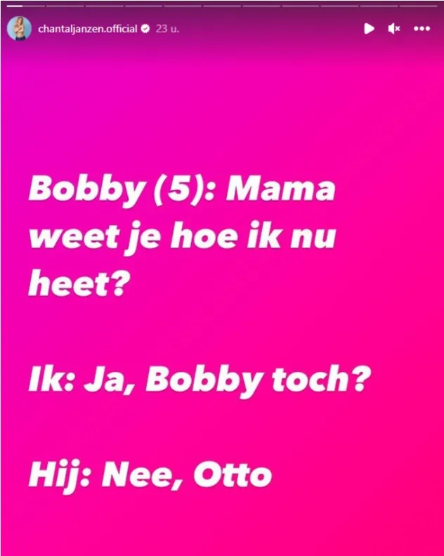 Zoontje (5) Chantal Janzen gaat verder met andere naam