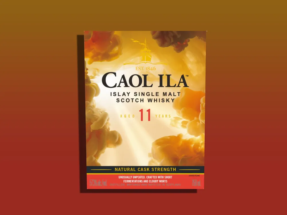 Het label van de Caol Ila 11 Year Old Special Release 2024 whisky