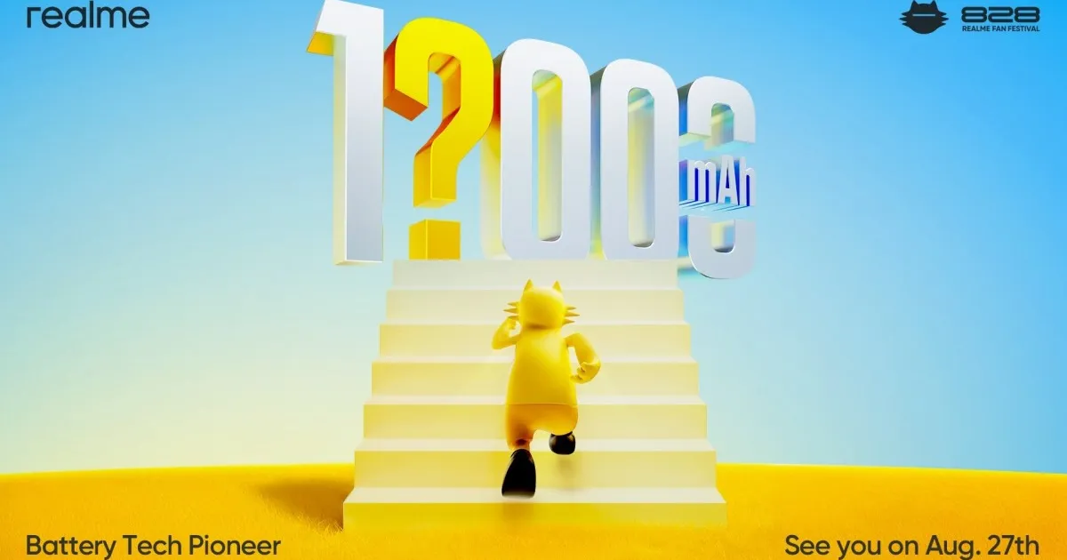 Realme Teases Smartphone With 10,000mAh Battery, Set to Debut August 27