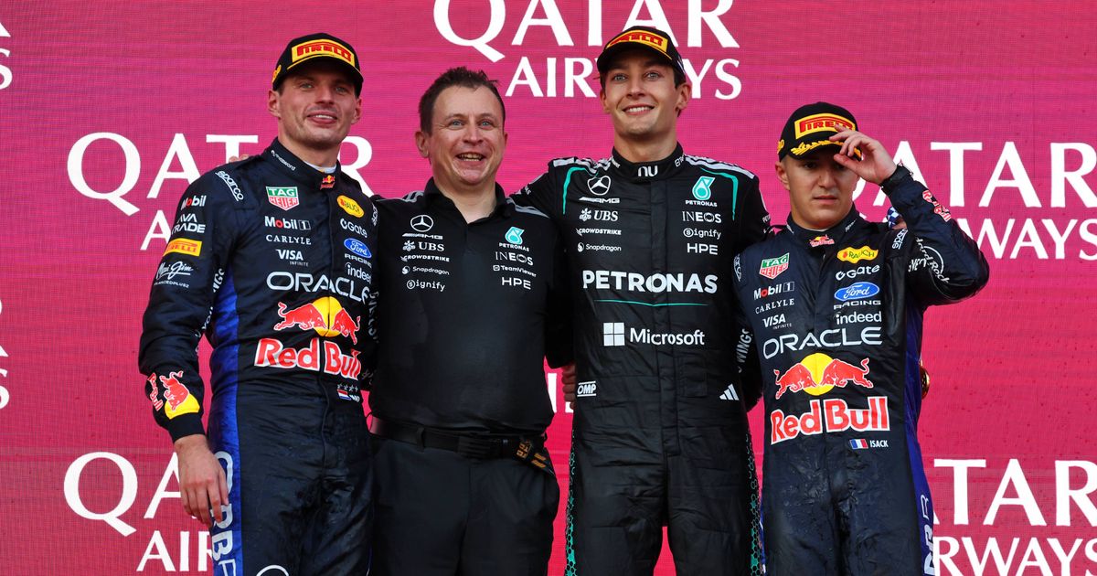 Photo: gpblog.com George Russell prijst Max Verstappen na zinderende strijd in Baku