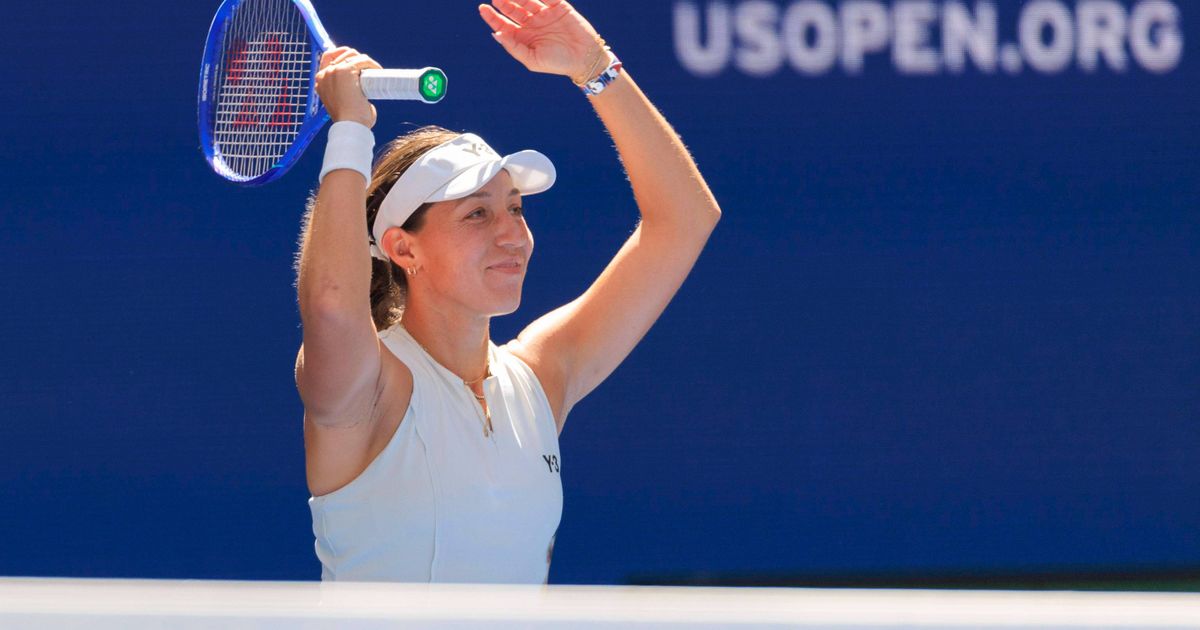 Jessica Pegula playing at the US Open, representing co-founders of 'The Player's Box'.