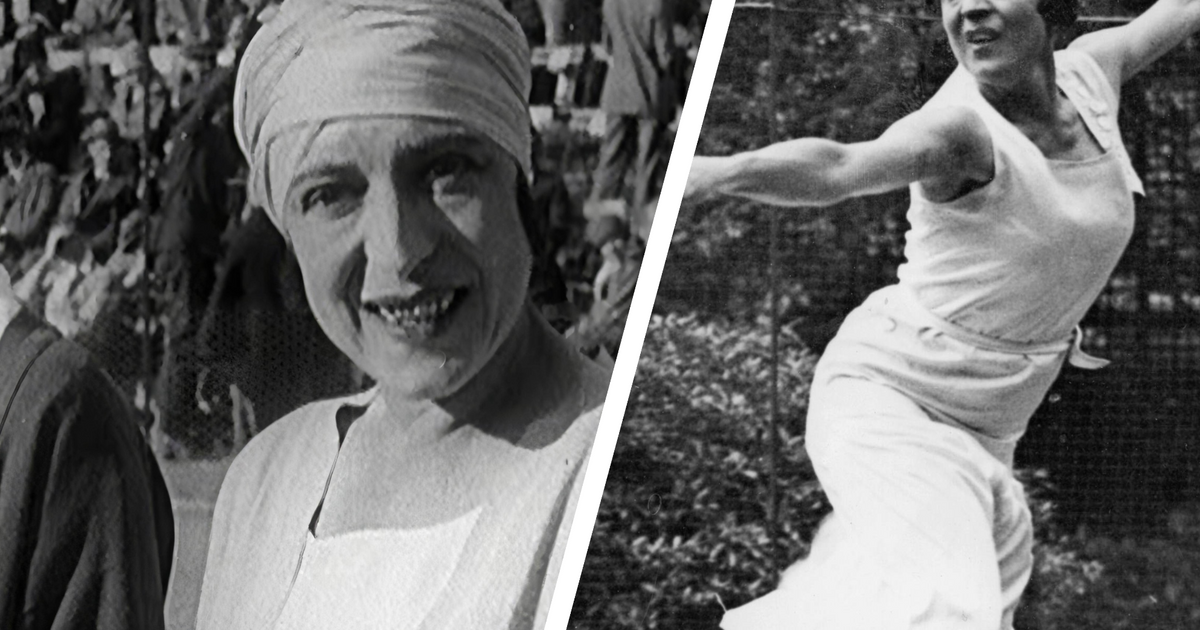 Photo Ancienne De Suzanne Lenglen Donnant Des Cours De Tennis (années 1940)