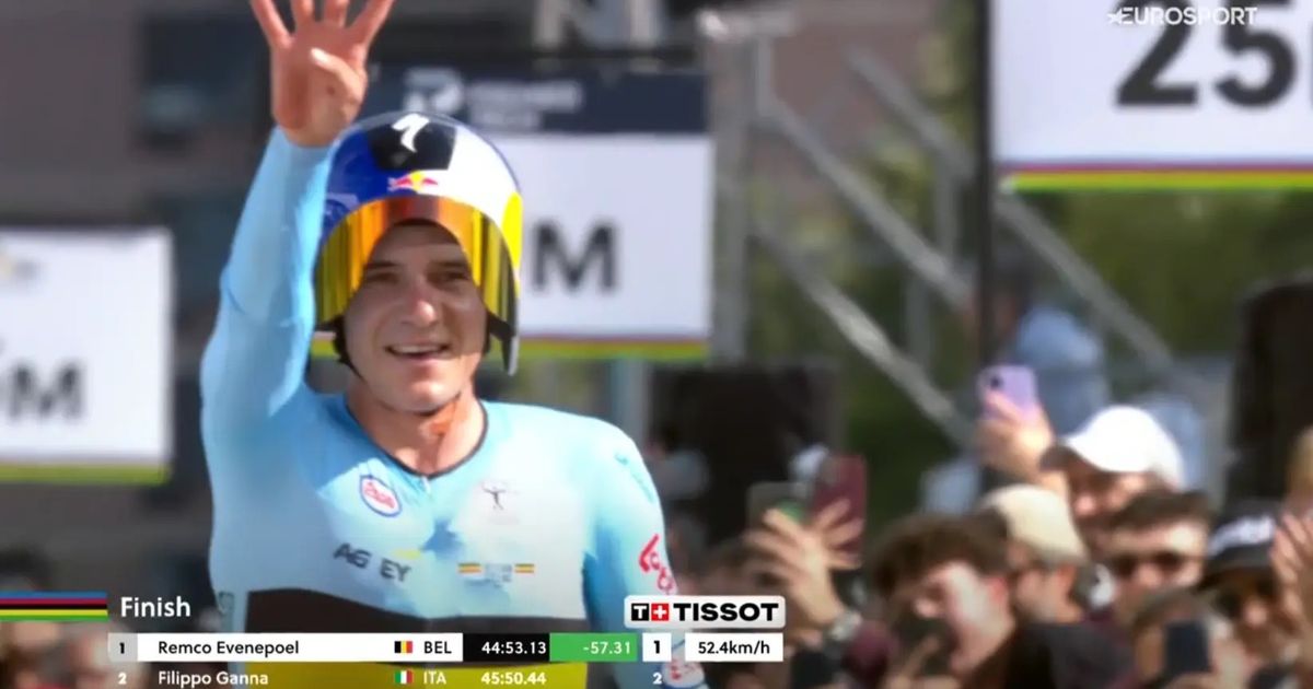 Evenepoel wins 4th World Championships Time Trial title