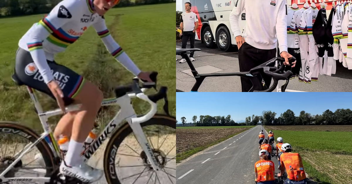 Photo: In de Leiderstrui Brandon McNulty Debuts Rainbow Jersey After World Championship Win