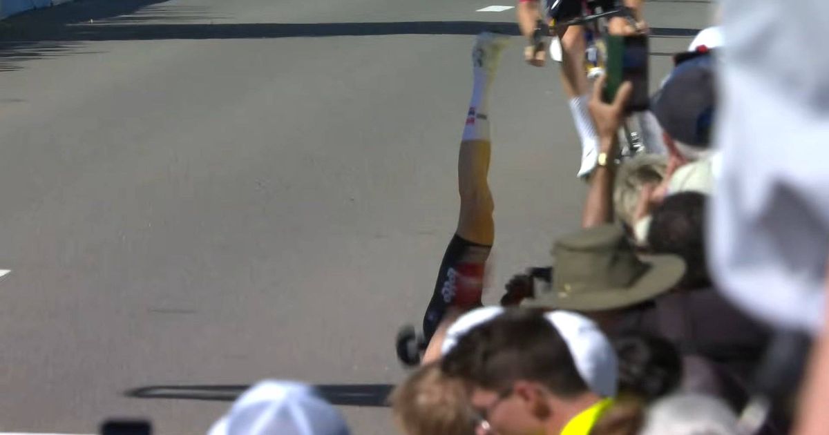 VIDEO: Liam Slock crashes across finish line while celebrating shock GP ...