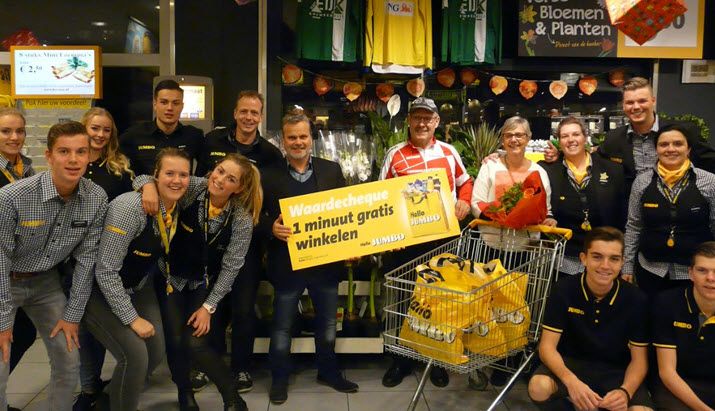 1 minuut gratis winkelen bij Jumbo voor vrijwilliger bij Stichting