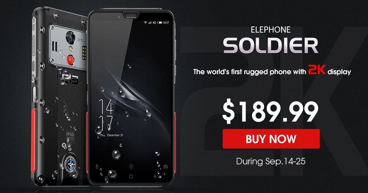 Elephone Soldier First Rugged Phone with 2K Screen Launched at $189.99