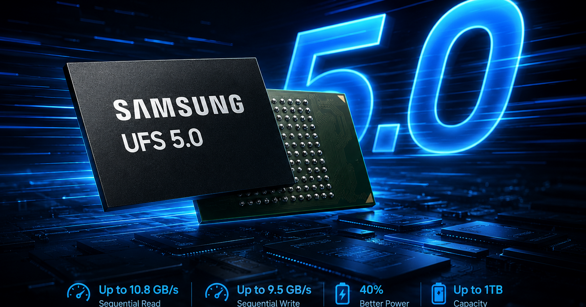 Samsung Unveils UFS 5.0 With Over Double The Speed Of Current Flagship Storage Samsung Unveils UFS 5.0 With Over Double The Speed Of Current Flagship Storage