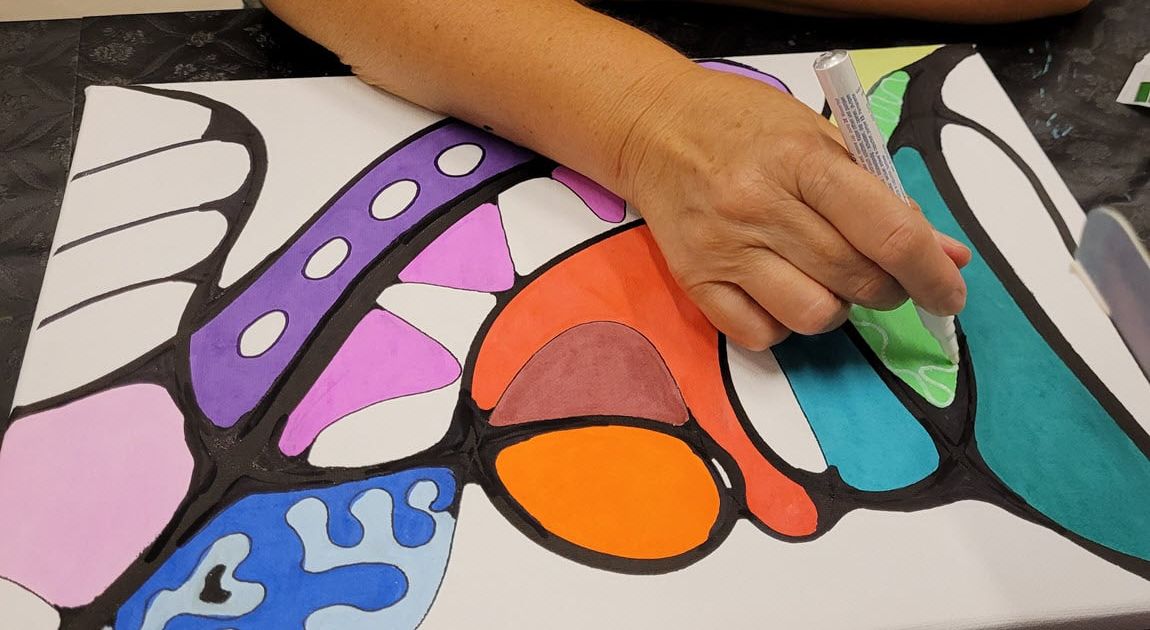 Workshop neuro-motief tekenen en schilderen bij de Zoomerij Dieren