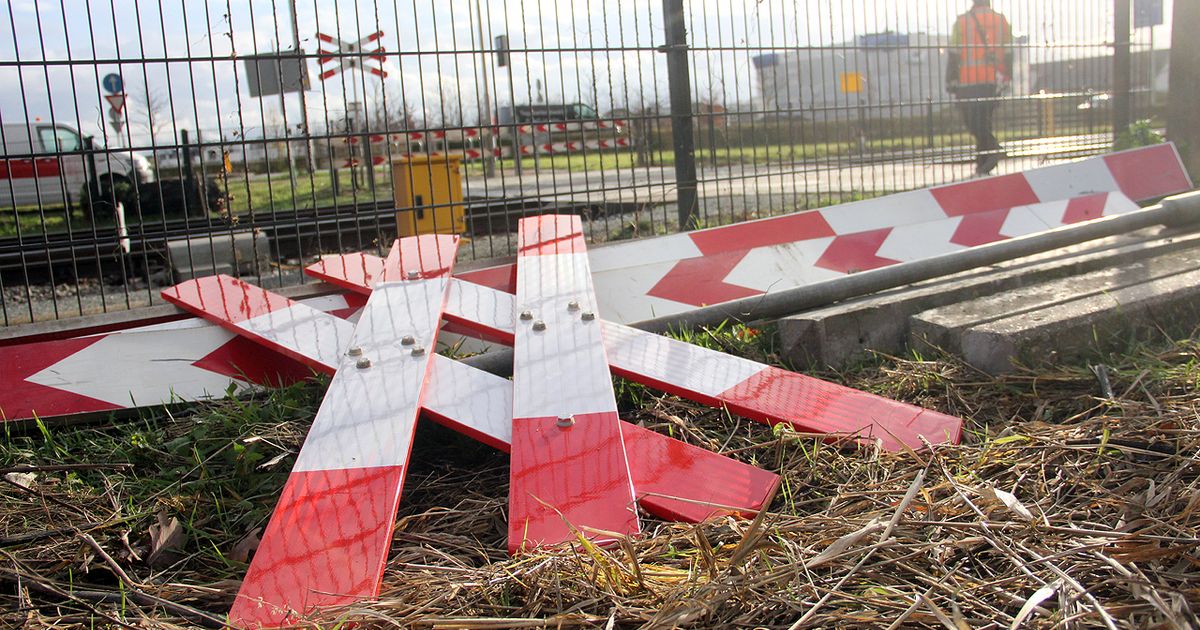 Overweg Raadskuilderweg afgesloten