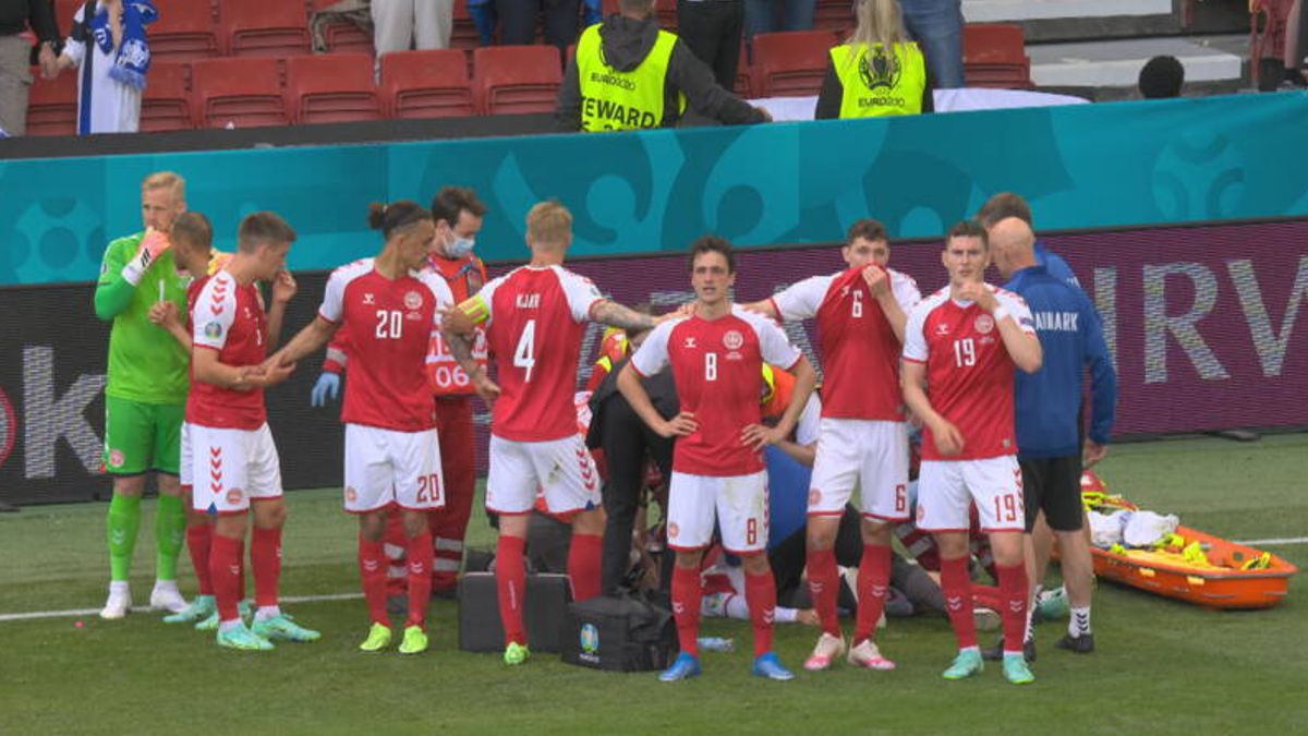 Voetballer Eriksen gereanimeerd tijdens EK wedstrijd Finland-Denemarken