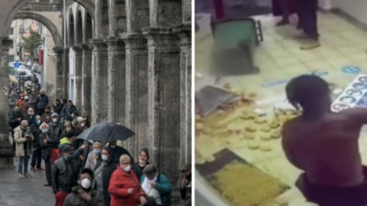Italianen staan in de rij voor de voedselbedeling – Terwijl illegale immigranten hun eten weggooien