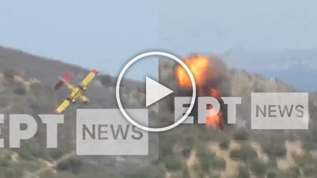 VIDEO: Blusvliegtuig dat branden probeert te blussen op Grieks eiland crasht en ontploft