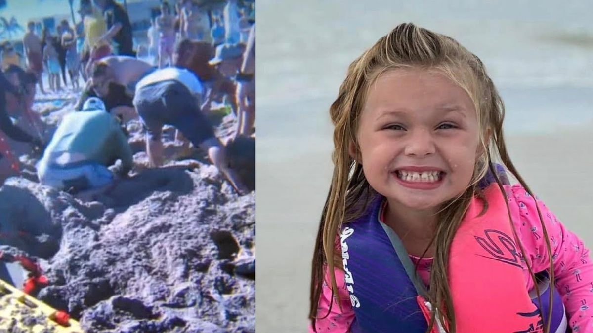 Meisje van 7 overlijdt en broer van 9 in ziekenhuis door ingestort zandgat op het strand