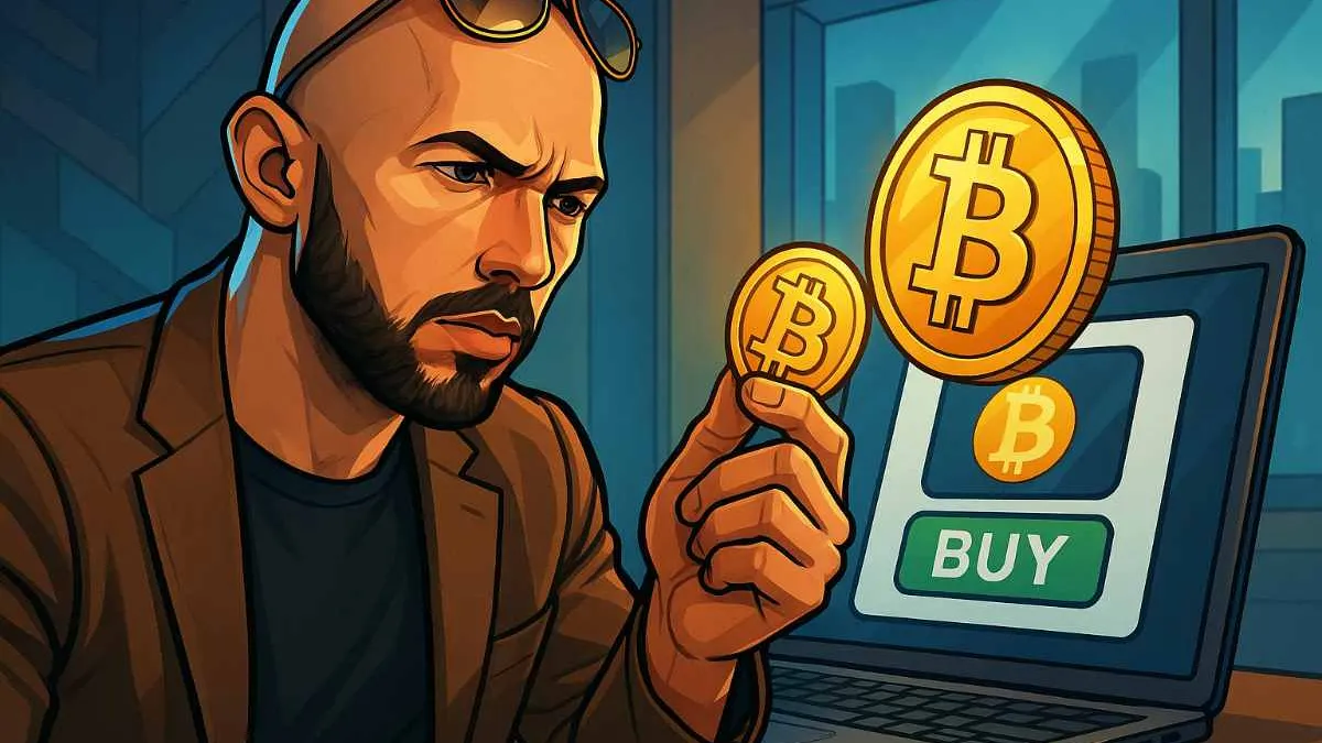 Andrew Tate koopt de Bitcoin dip: 50 BTC op $101.000
