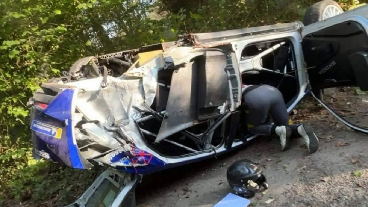 Jos Verstappen rally car wreckage