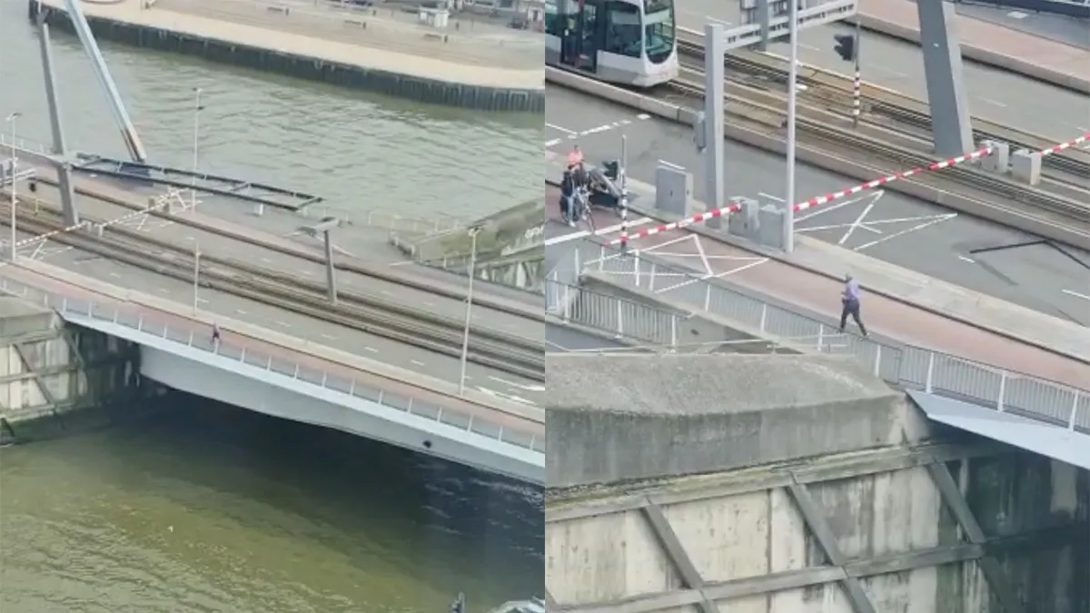 Toch nog even onder de slagbomen van de Erasmusbrug door
