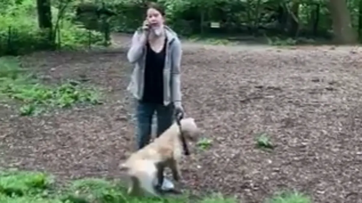 Karen in NYC belt de politie en wurgt bijna haar eigen hond