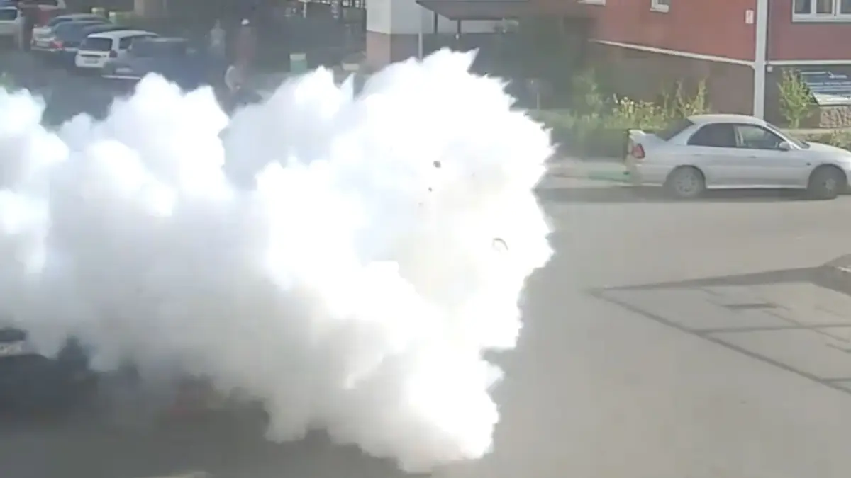 Gasfles die boem doet in Krasnodar