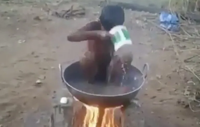 Wok als lekker badje voor mannetje