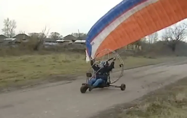 Powered parachute vlucht was iets wat aan de korte kant