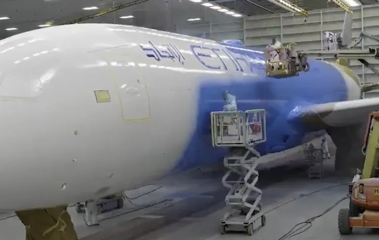 De Manchester City Boeing 787 Dreamliner van Etihad Airways