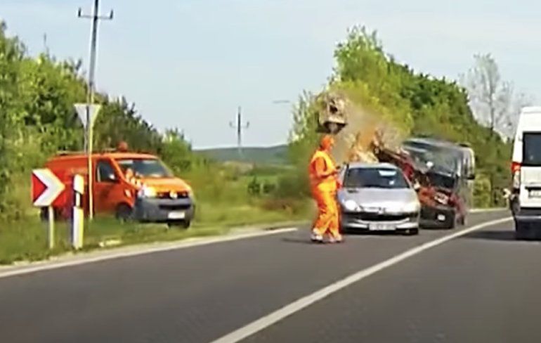 Hongaarse wegwerker komt er met een vieze onderbroek van af
