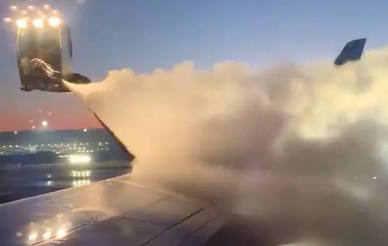 De-icing van een vliegtuig vleugel