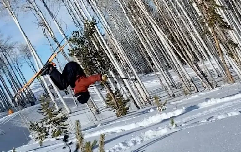 Achterwaartse salto tijdens skiën was totaal geen succes