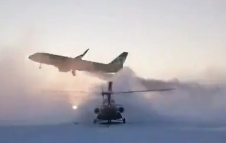 Zeer frisse take-off van Airbus A320 in Jakoetië